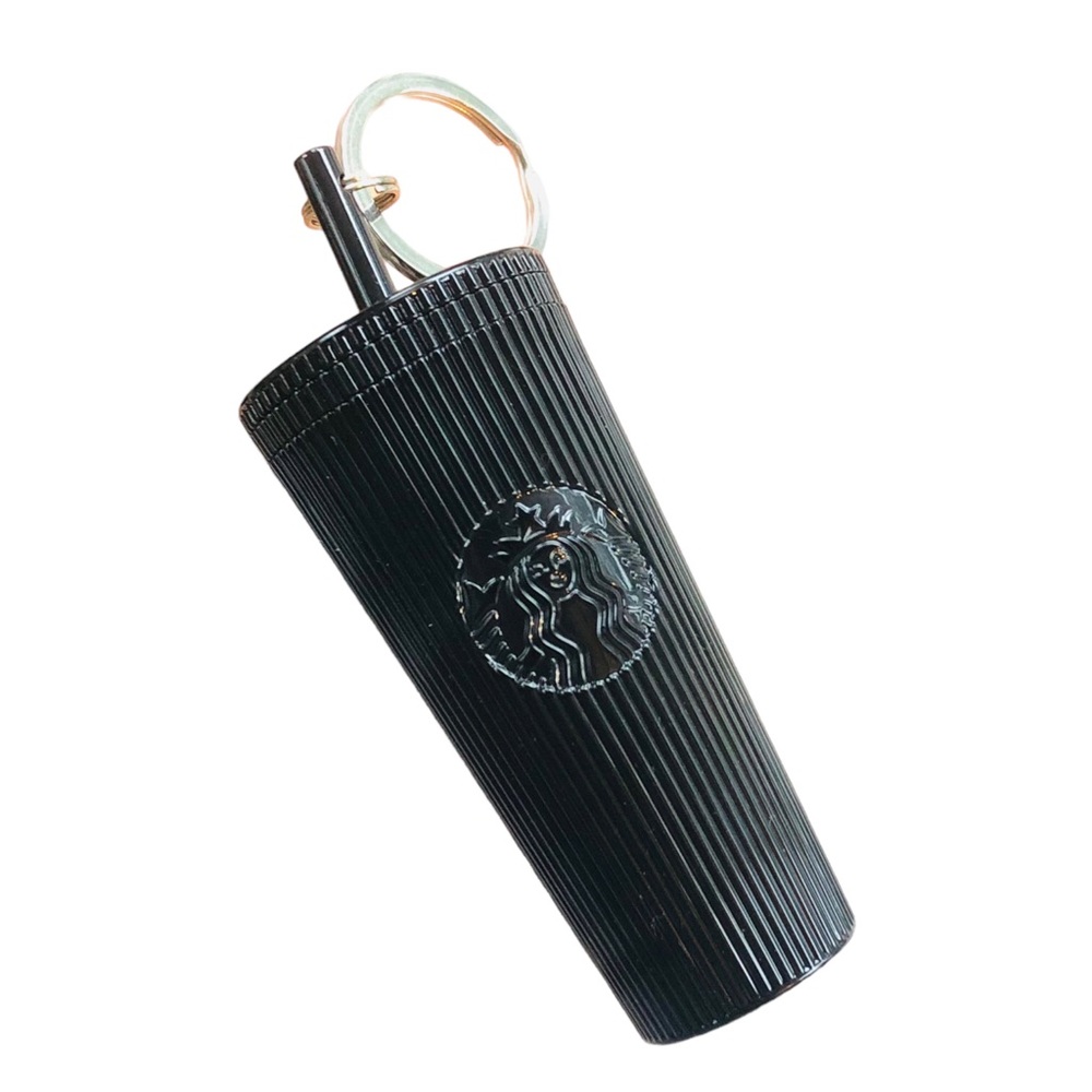 Starbucks cold cup keychain in jet black NEW IN BOX